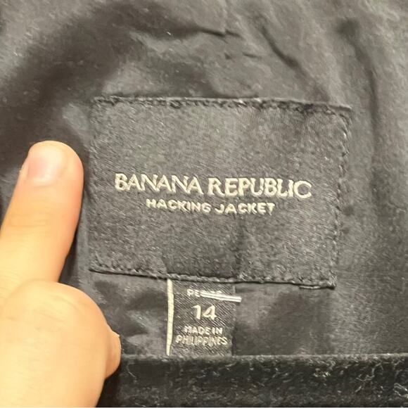 Banana Republic Speckled Navy Single Breasted HackingS Collared Jacket Blazer - Picture 3 of 8